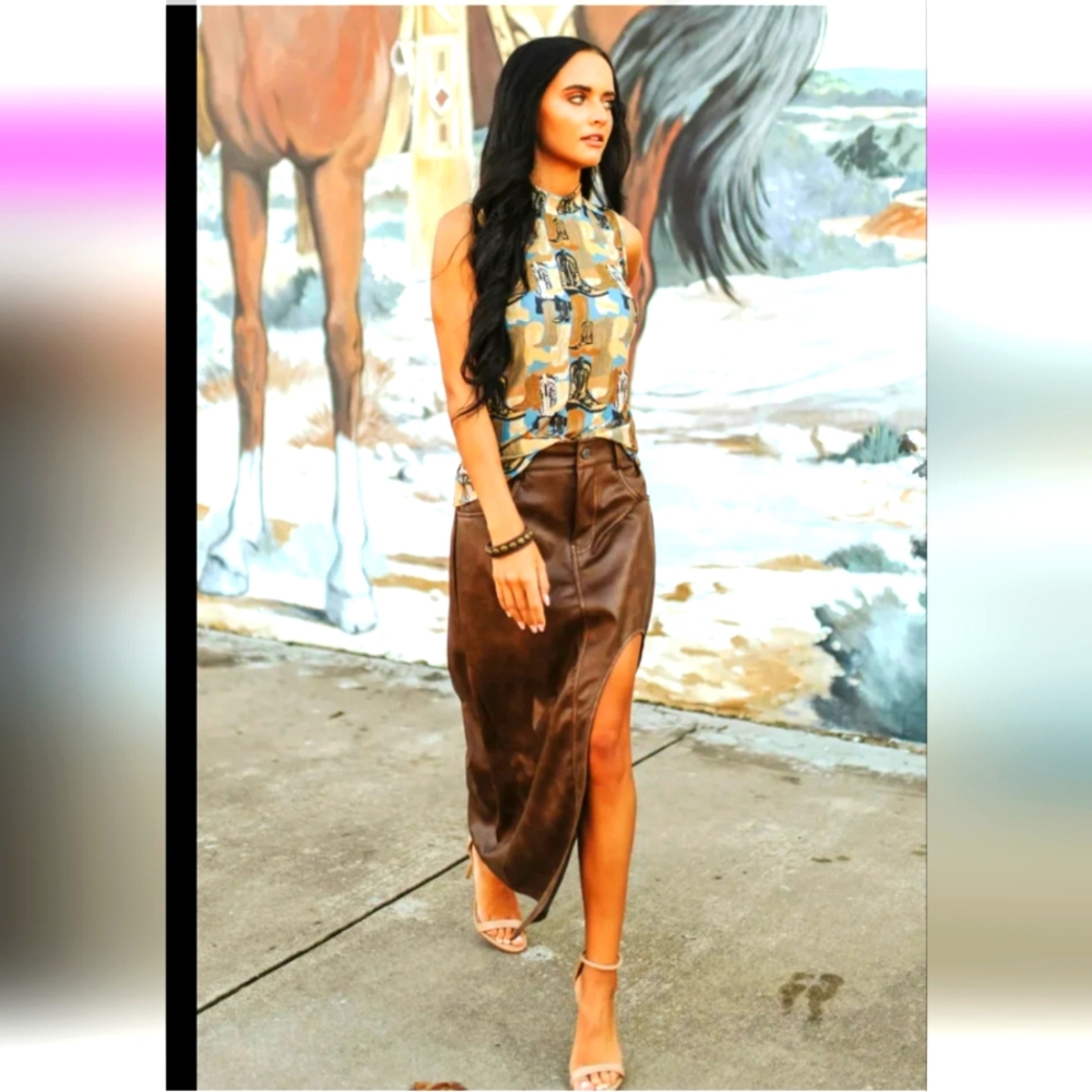 Leather Wester Skirt